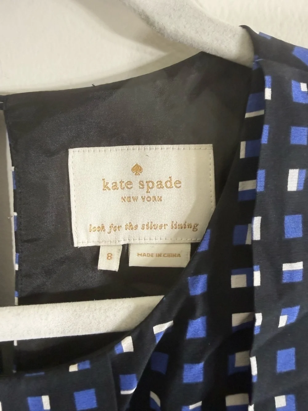 Kate Spade Window Pane Plaid Pleated Silk Mini Dress Size 8